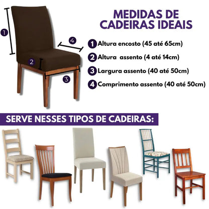 Capa Para Cadeira de Jantar - Marrom Tabaco