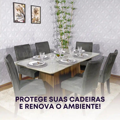 Capa Cadeira Suede Confort Plus - Cinza Chumbo