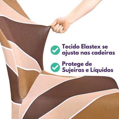 Capa Para Cadeira de Jantar - Geo Caramelo