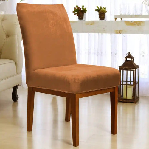 Capa Cadeira Jantar Veludo Confort Plus - Cobre