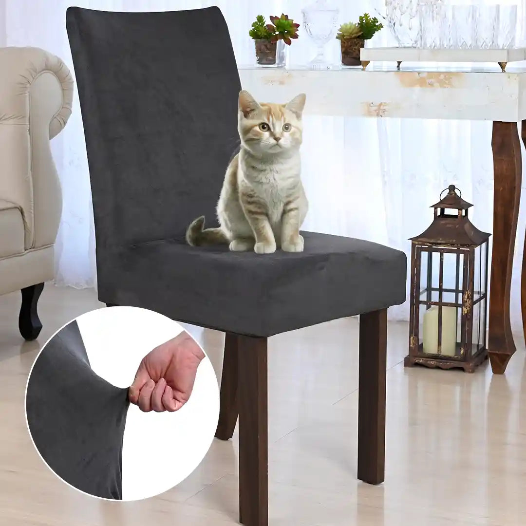 Capa Cadeira Suede Confort Plus - Cinza Chumbo