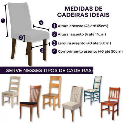 Capa Cadeira Suede Confort Plus - Cinza Claro