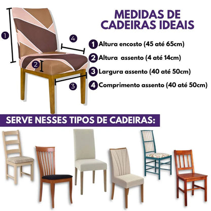 Capa Para Cadeira de Jantar - Geo Caramelo