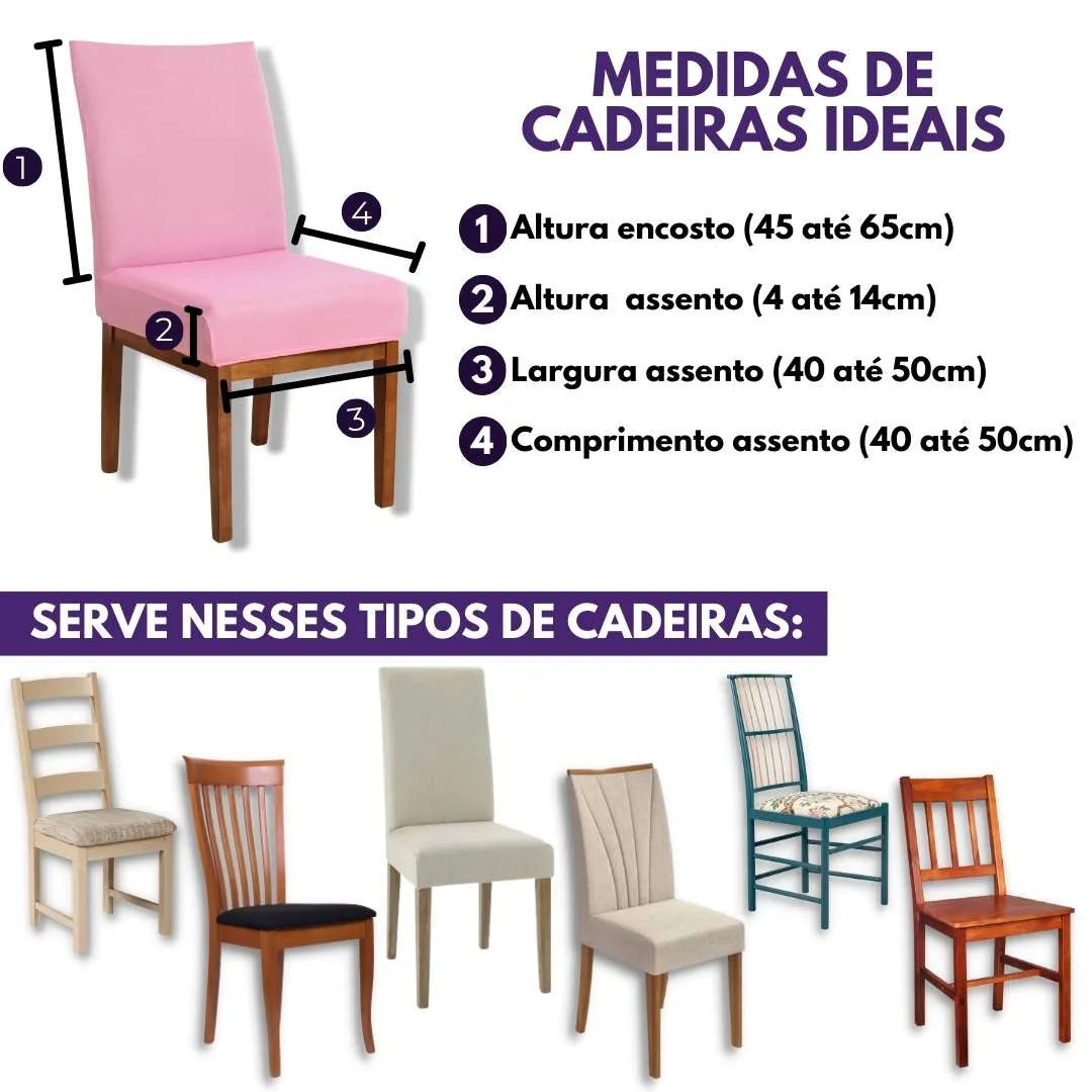 Capa Para Cadeira de Jantar - Rosa