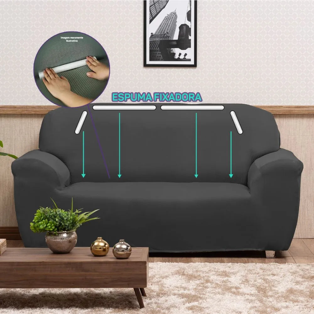 Capa de Sofá Elastex - Cinza Escuro
