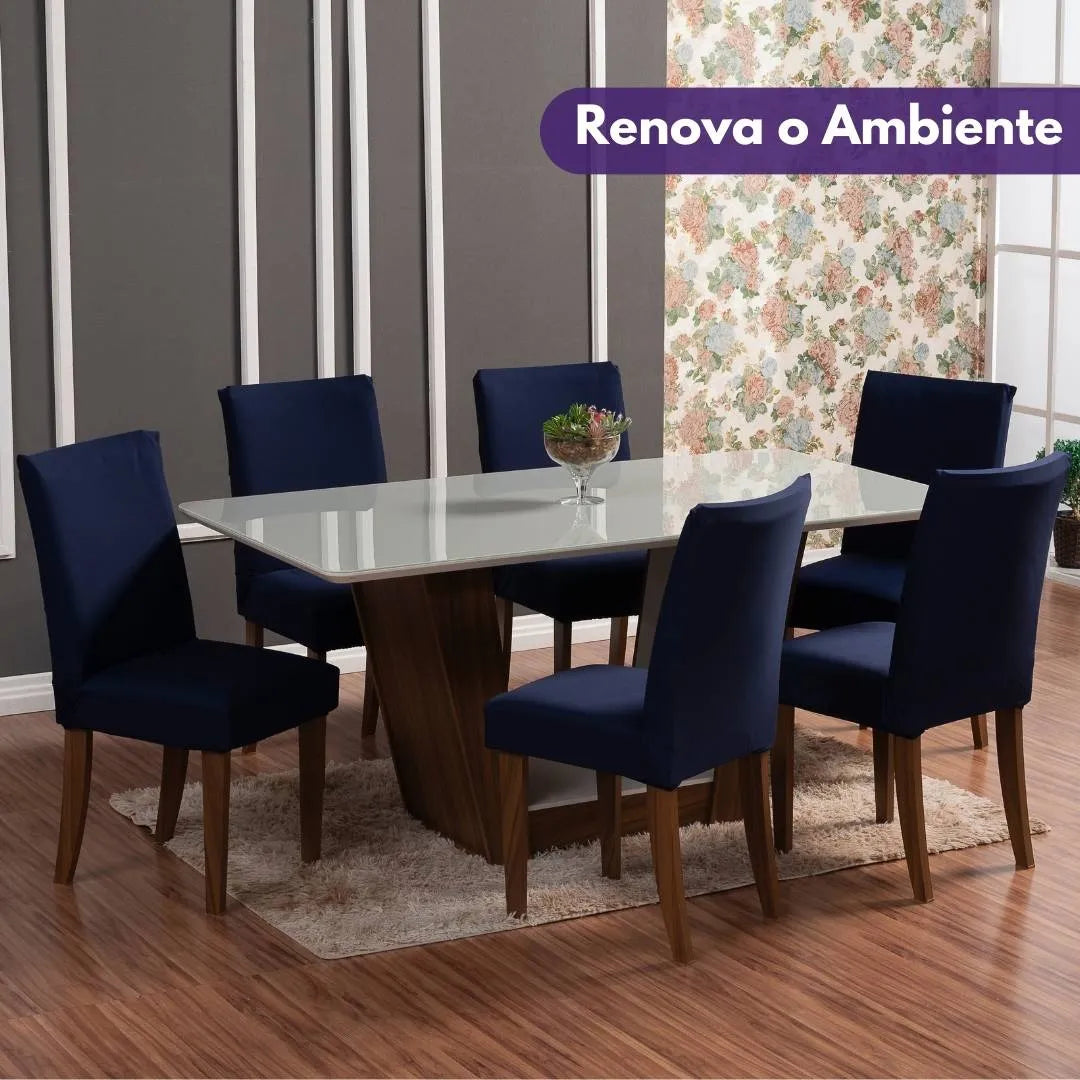 Capa Para Cadeira de Jantar - Azul Marinho