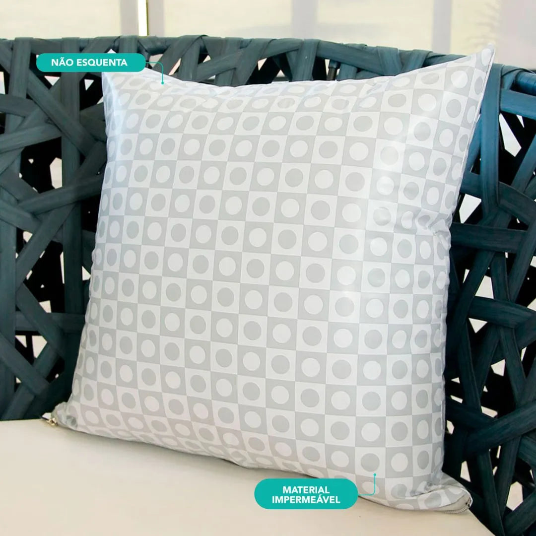 Capa De Almofada Impermeável - Chess Cinza