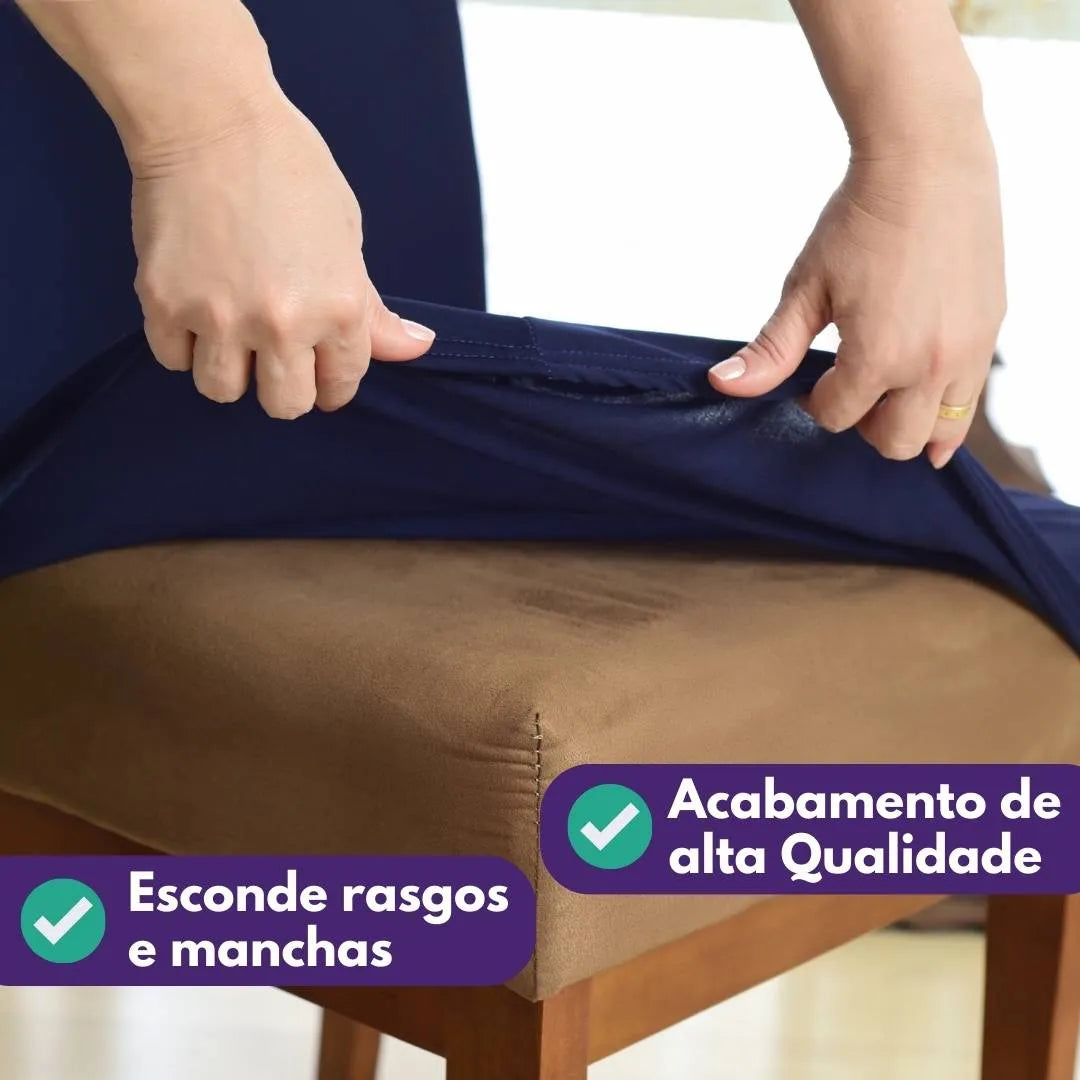 Capa Para Cadeira de Jantar - Azul Marinho