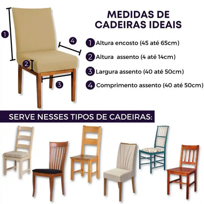 Capa Para Cadeira de Jantar - Bege
