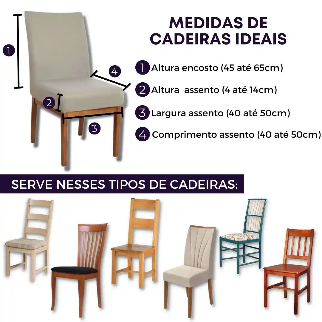 Capa Para Cadeira de Jantar - Cinza Claro