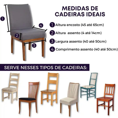 Capa Para Cadeira de Jantar - Cinza Escuro