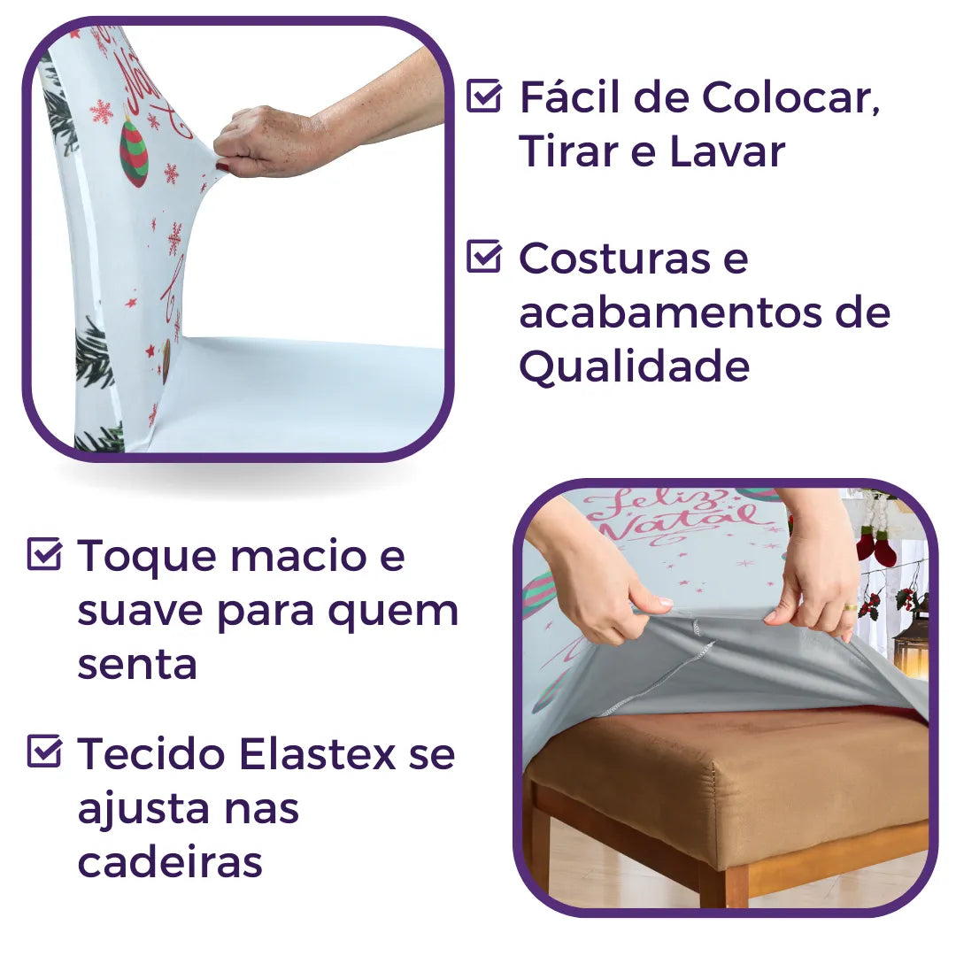 Capa de Cadeira de Natal - Noite de Luz