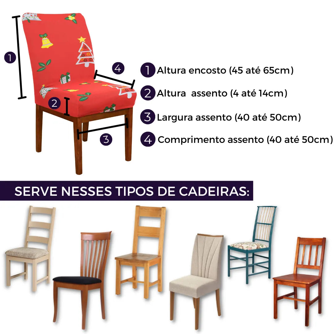 Capa de Cadeira de Natal - Pinheiros Natalinos