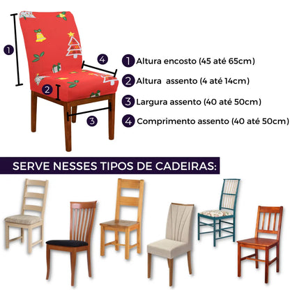 Capa de Cadeira de Natal - Pinheiros Natalinos