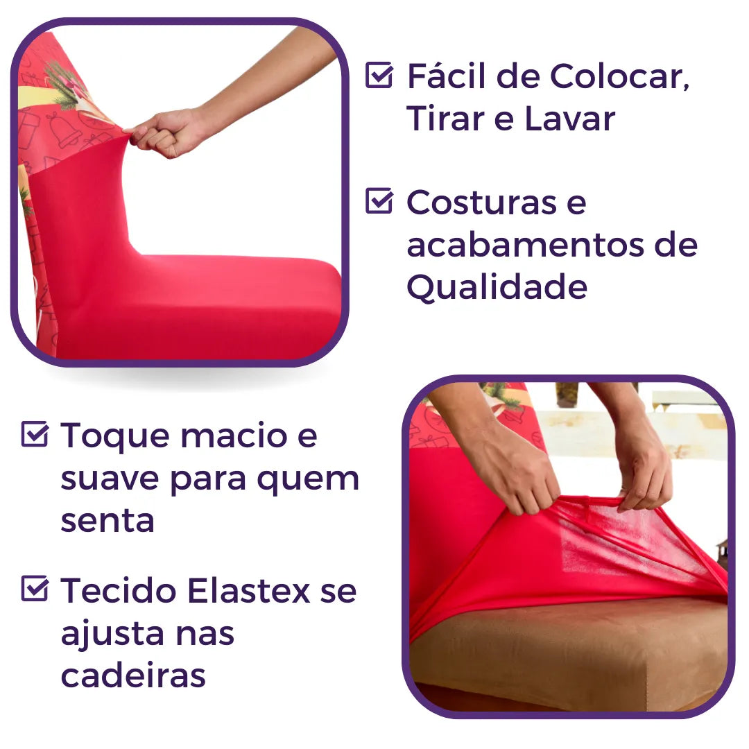 Capa de Cadeira de Natal  - Sinos