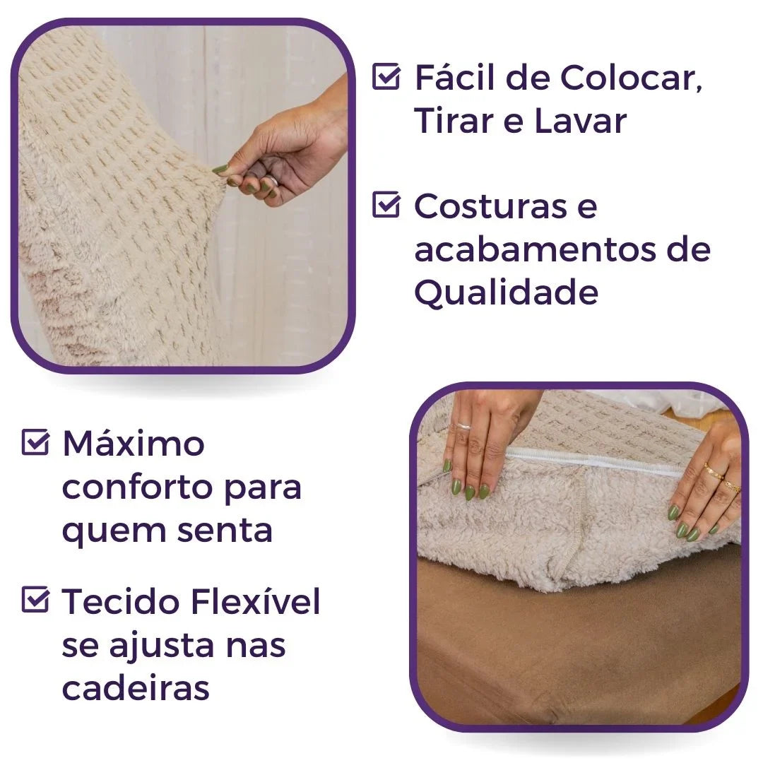 Capa Cadeira Felpuda Confort - Creme