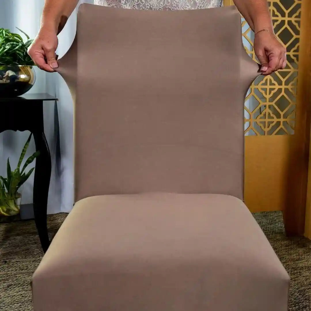 Capa Cadeira Jantar Spandex - Chocolate