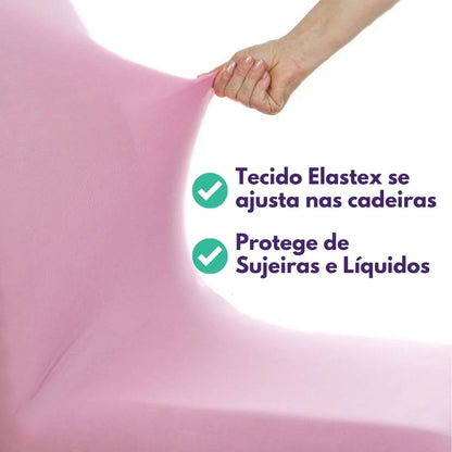 Capa Para Cadeira de Jantar - Rosa