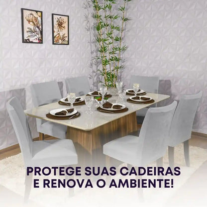 Capa Cadeira Suede Confort Plus - Cinza Claro