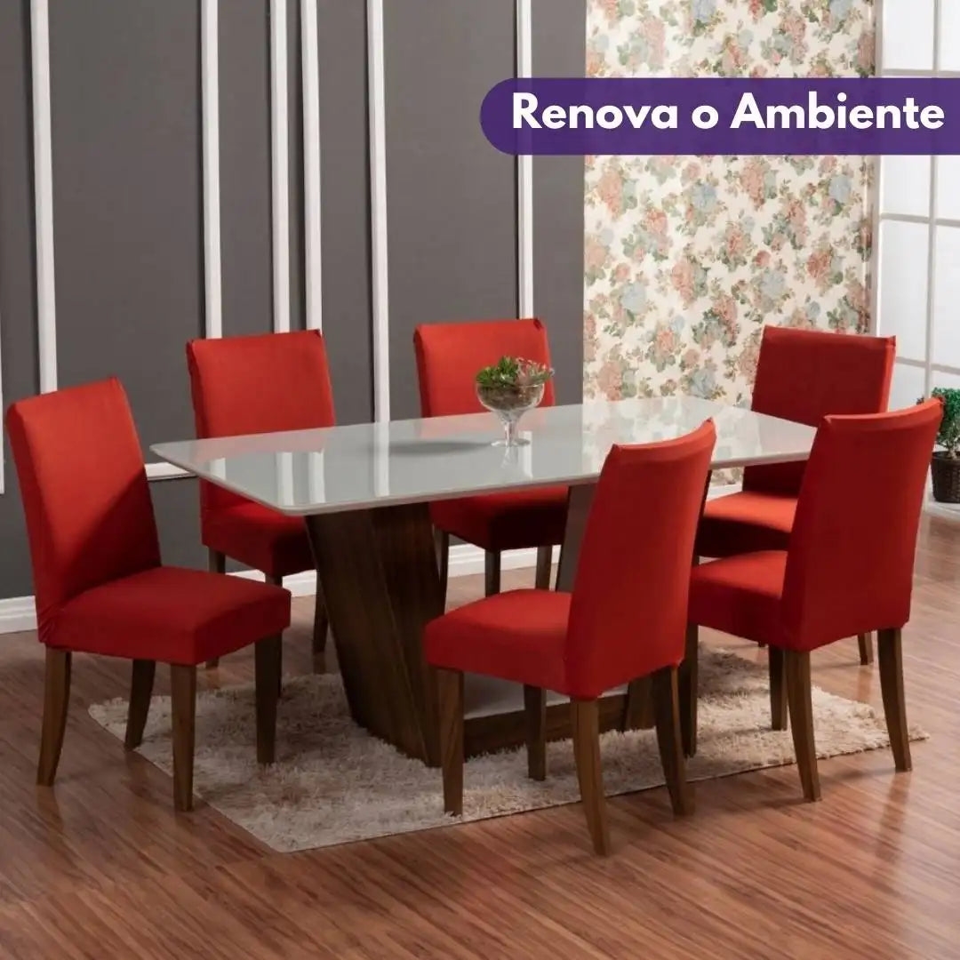 Capa Para Cadeira de Jantar - Terracota