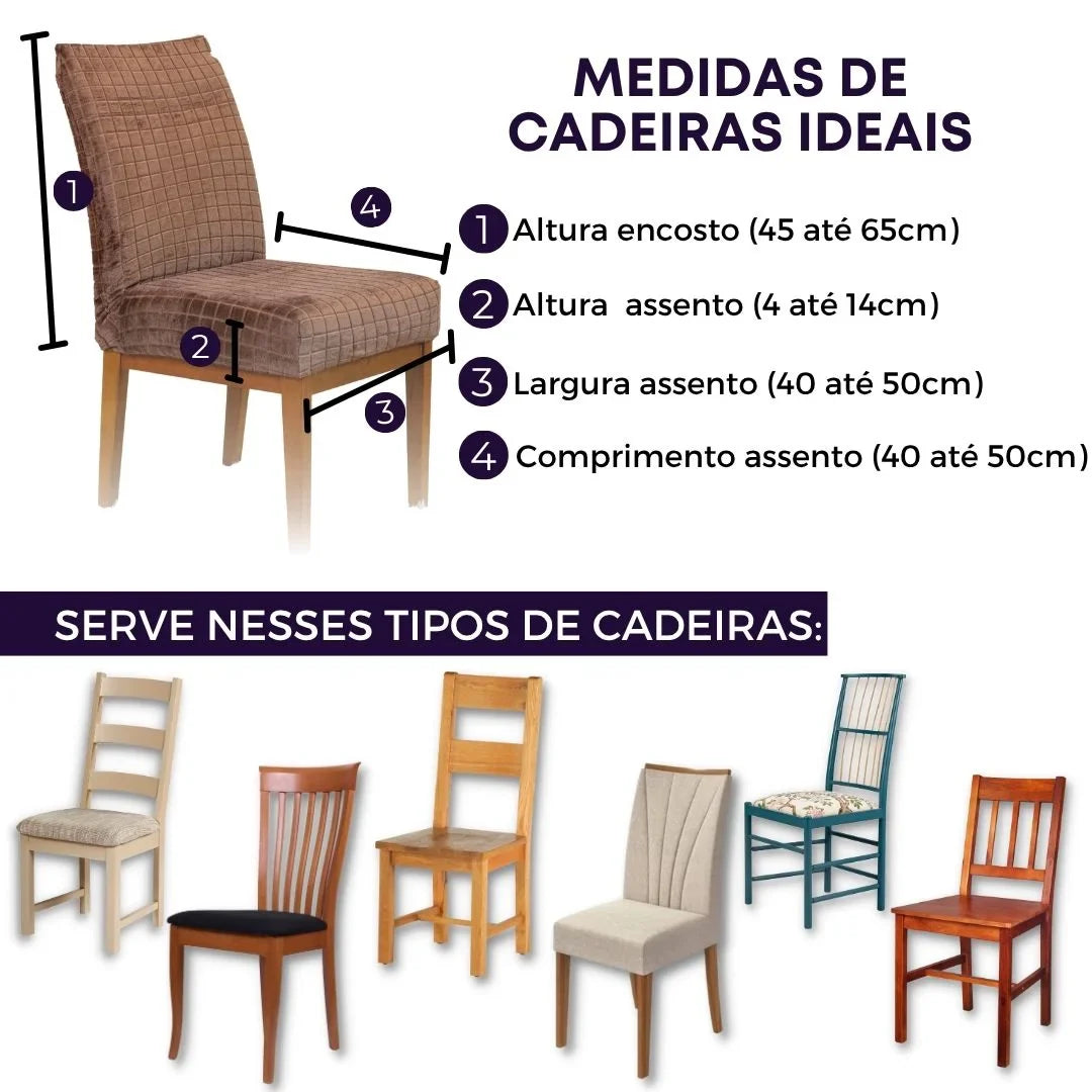 Capa Cadeira Confort Grid - Chocolate