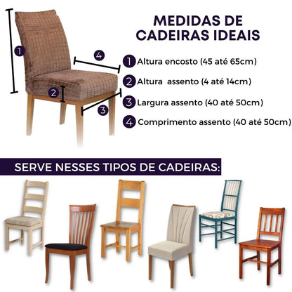 Capa Cadeira Confort Grid - Chocolate