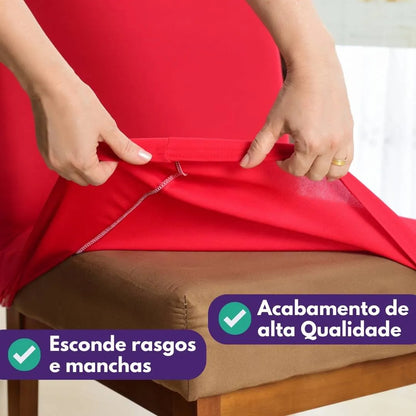 Capa Para Cadeira de Jantar - Vermelha