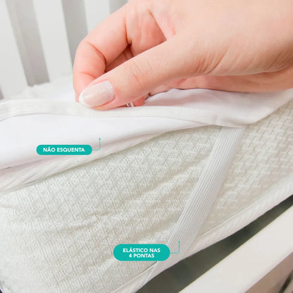 Capa de colchão impermeável com Elástico - Branco