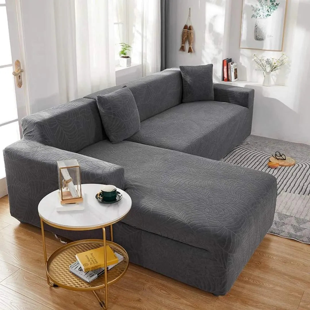 Capa de Sofá de Canto Impermeável Relevo Special - Cinza Escuro