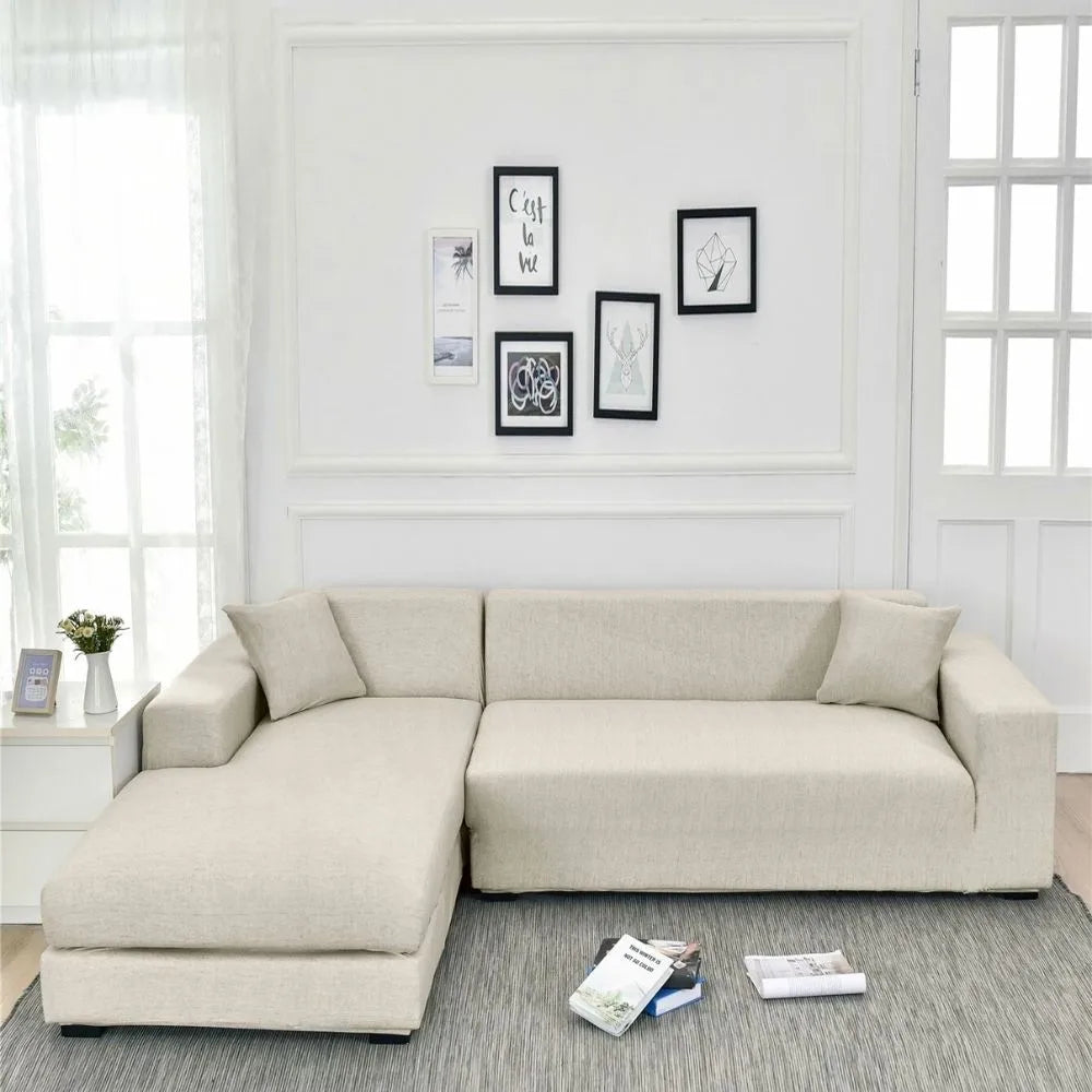 Capa de Sofá de Canto Spandex Special - Creme