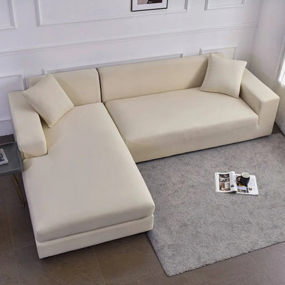 Capa de Sofá de Canto Spandex Special Impermeável - Branco Off