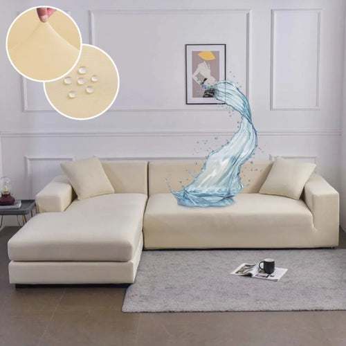 Capa de Sofá de Canto Spandex Special Impermeável - Branco Off