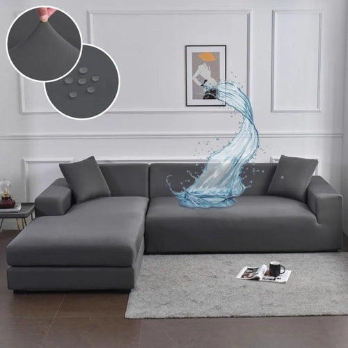 Capa de Sofá de Canto Spandex Special Impermeável - Cinza Escuro