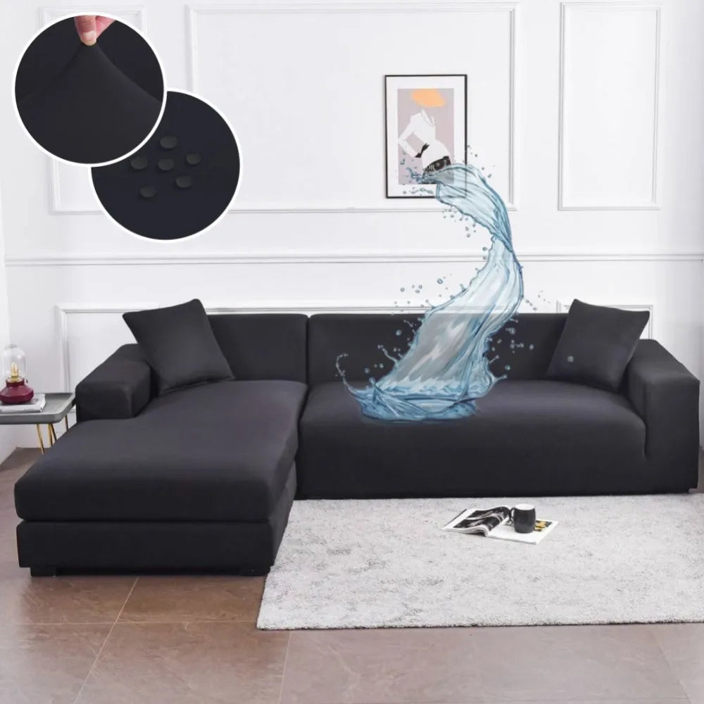 Capa de Sofá de Canto Spandex Special Impermeável - Preta