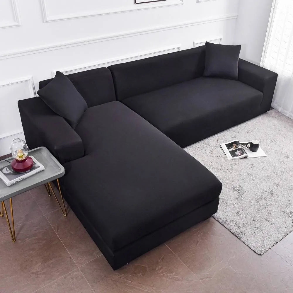 Capa de Sofá de Canto Spandex Special Impermeável - Preta