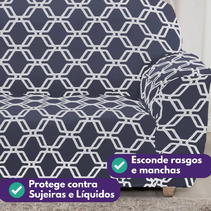 Capa de Sofá Elastex - Geo Chumbo