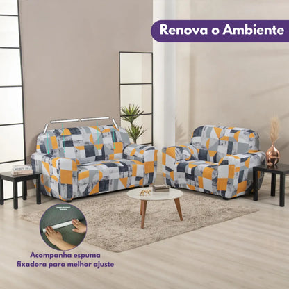 Capa de Sofá Elastex - Mármore Cinza