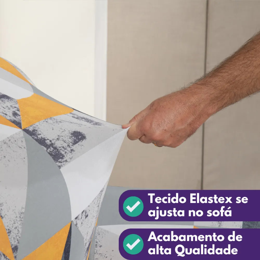 Capa de Sofá Elastex - Mármore Cinza