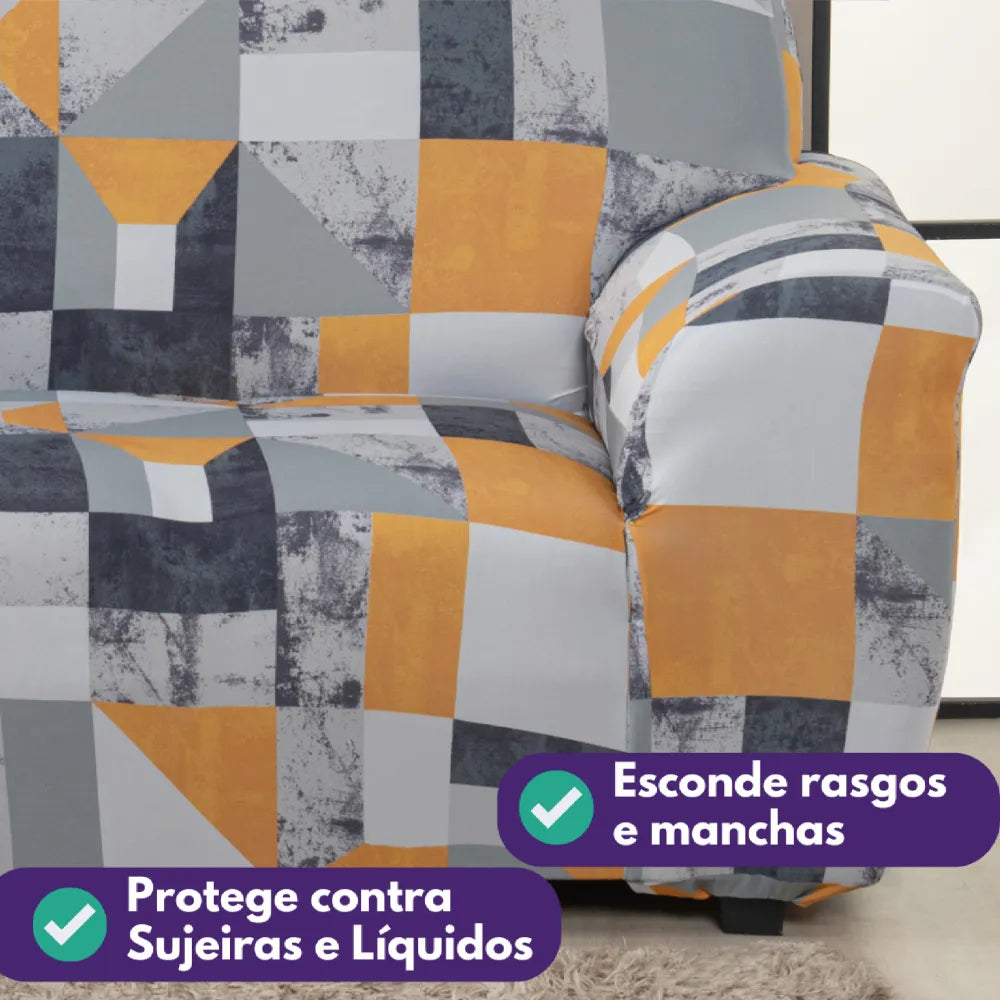 Capa de Sofá Elastex - Mármore Cinza