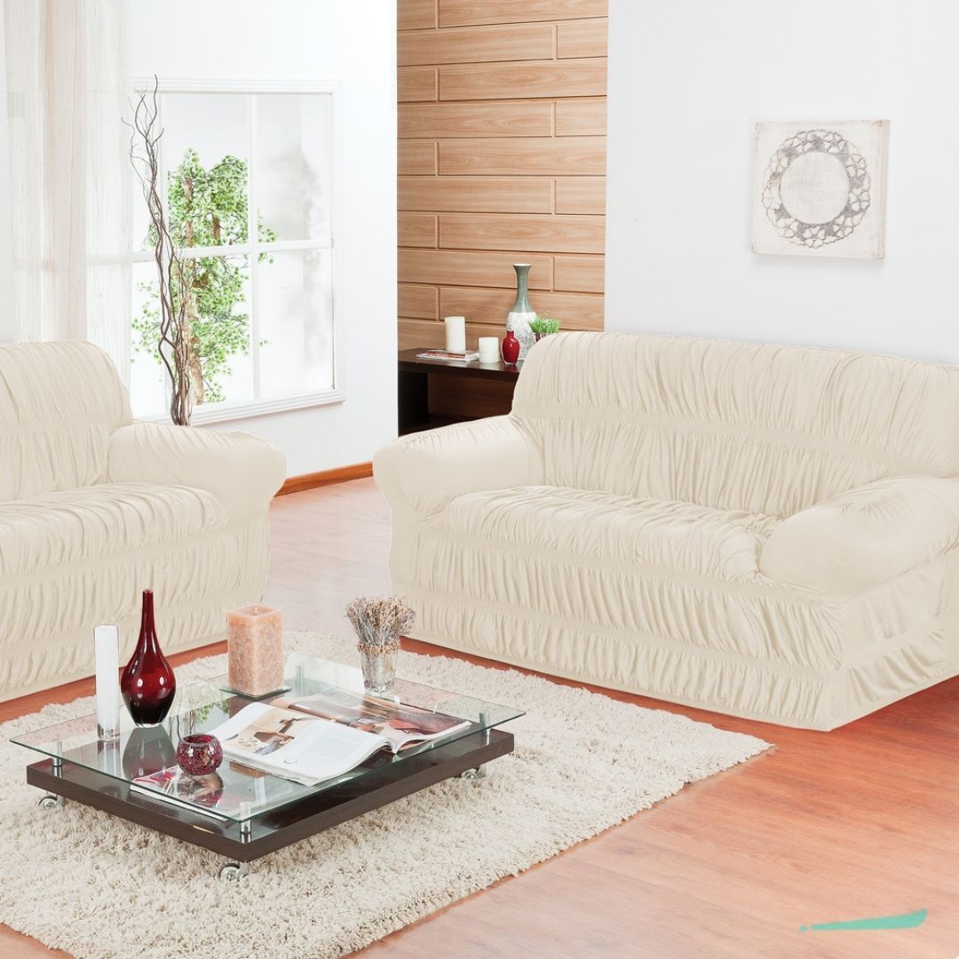 Capa de sofá Elasticada Elegance - Palha