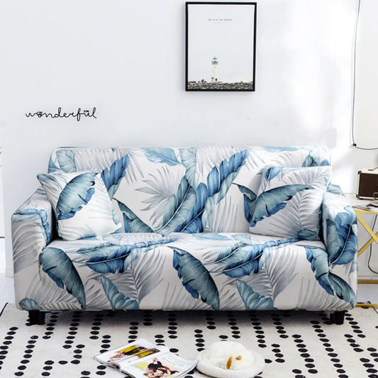 Capa de Sofá Spandex Special - Folha Azul