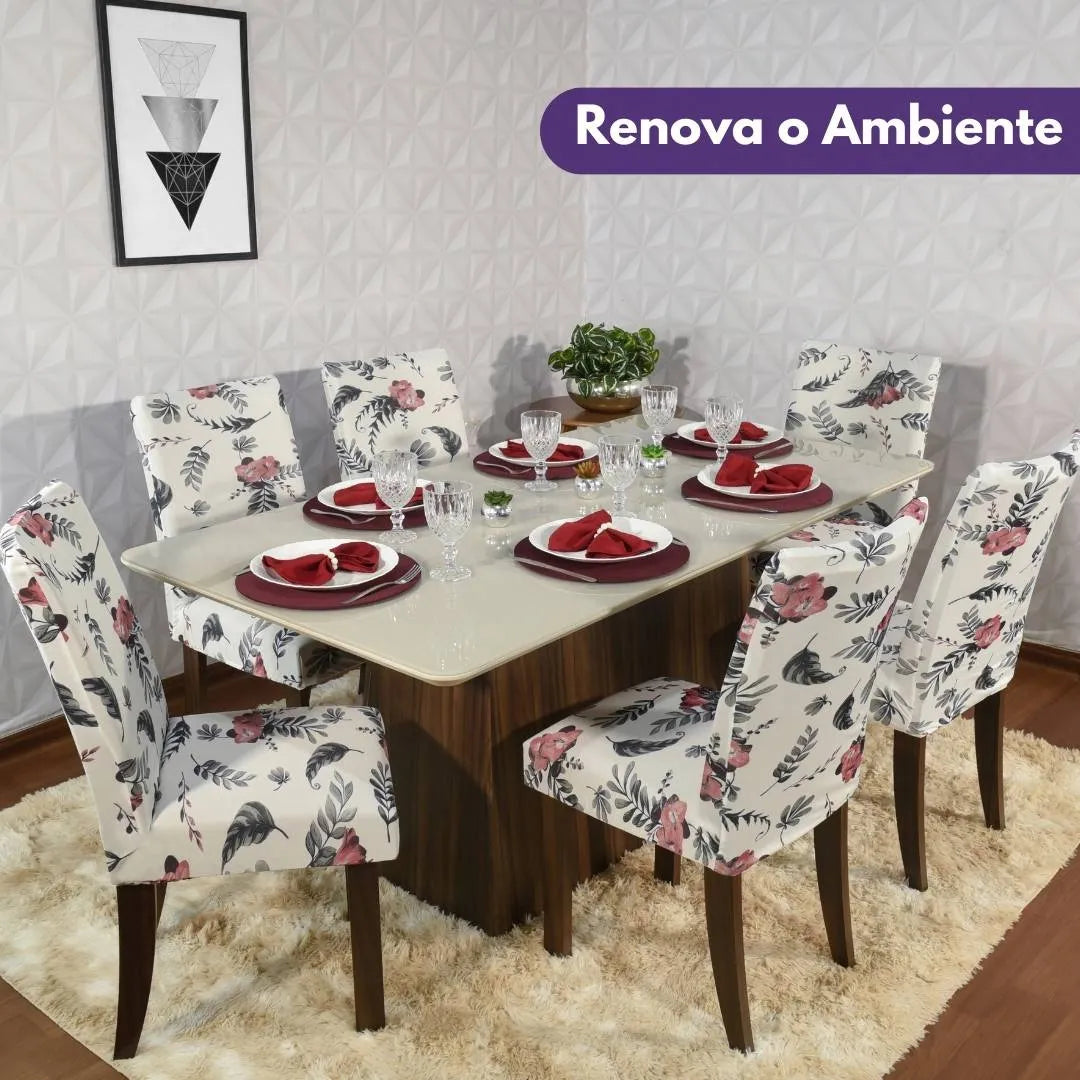 Capa para Cadeira de Jantar - Alstromerias