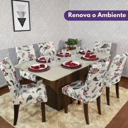 Capa para Cadeira de Jantar - Alstromerias