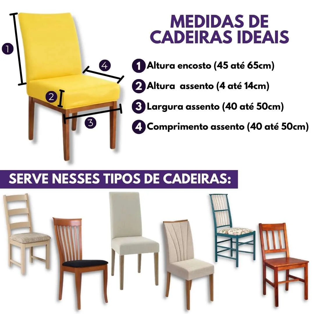 Capa para Cadeira de Jantar - Amarela