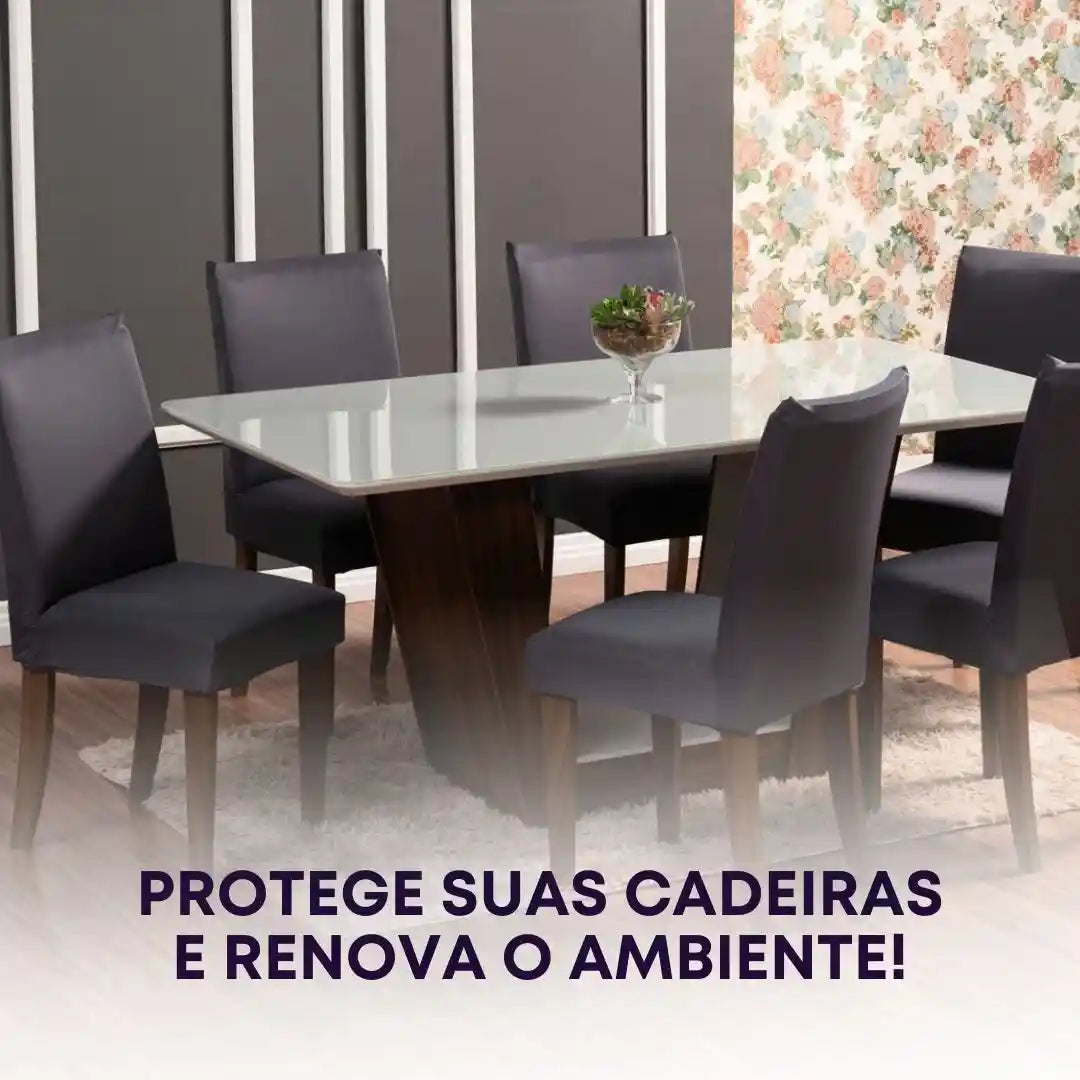 Capa Para Cadeira de Jantar - Cinza Escuro