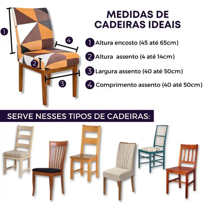 Capa Para Cadeira de Jantar - Geo Retrô