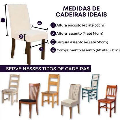 Capa Cadeira Suede Confort Plus - Creme