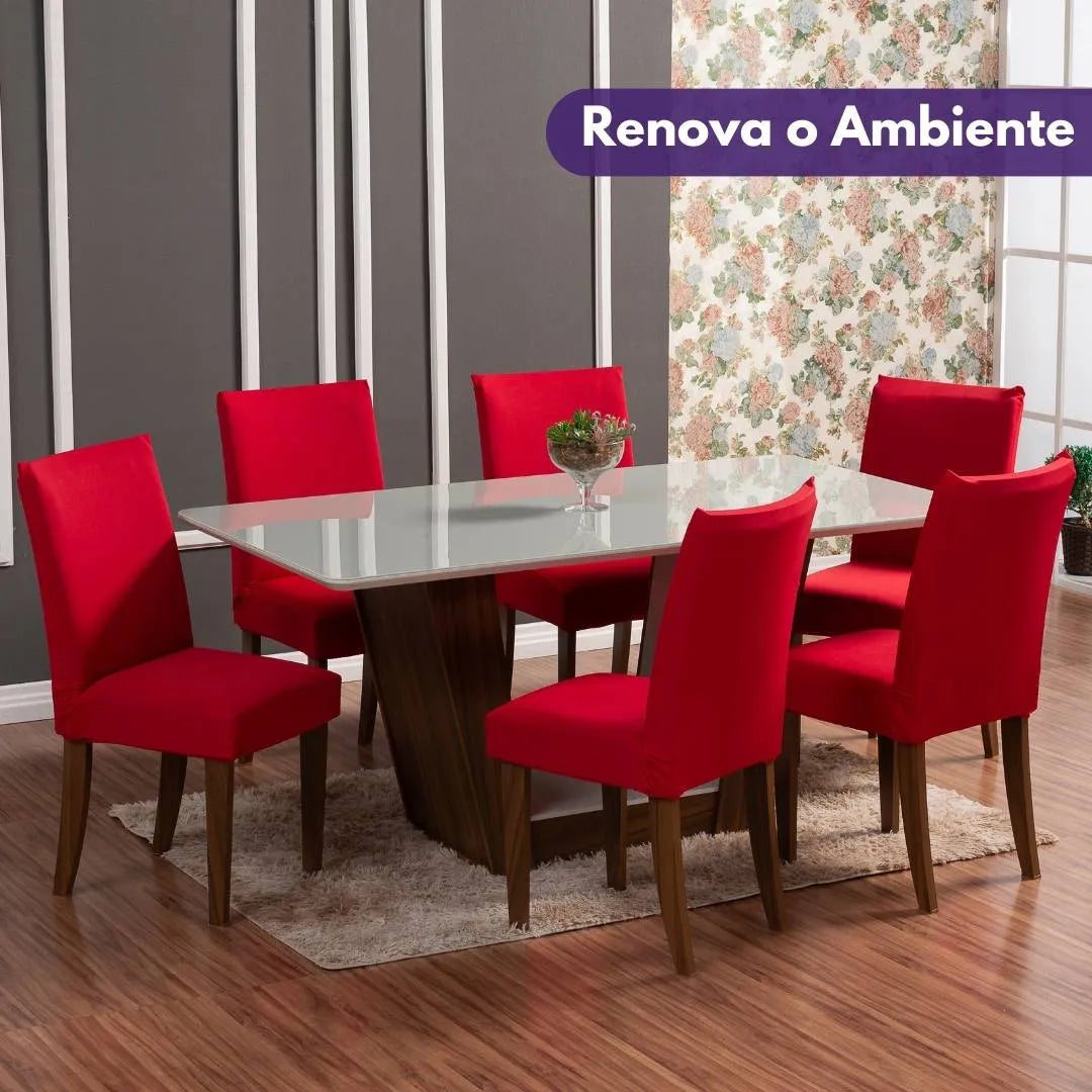 Capa Para Cadeira de Jantar - Vermelha