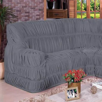 Capa para Sofa de Canto Elasticada - Cinza