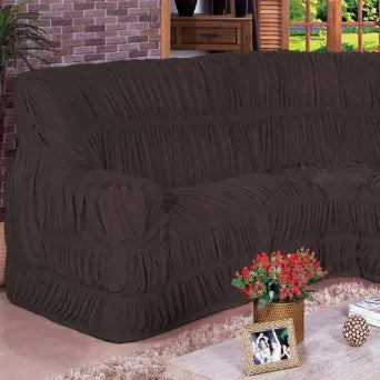 Capa para Sofa de Canto Elasticada - Tabaco